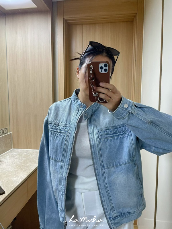 洗色漸層牛仔拉鍊外套
